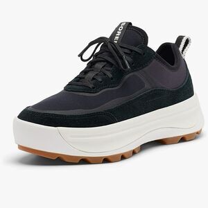 Sorel Ona 503 Black Leather Everyday Low Top Platform Lace-up Sporty Sneakers 10